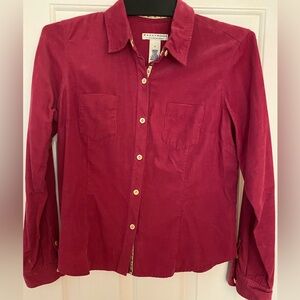 Liz Claiborne Crazy Horse Pink Corduroy Shirt Size M